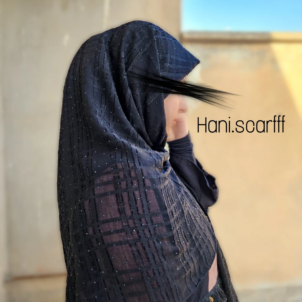 روسری حریر نگین دار
