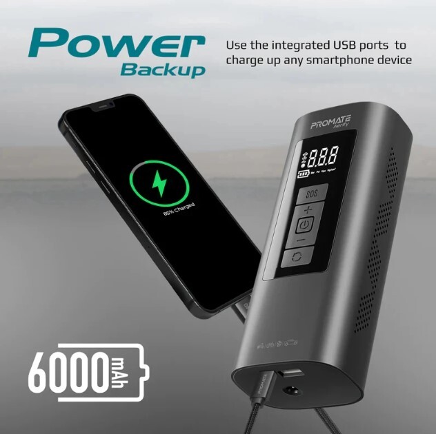 پاوربانک و کمپرسور هوا 6000میلی آمپر AERIFY