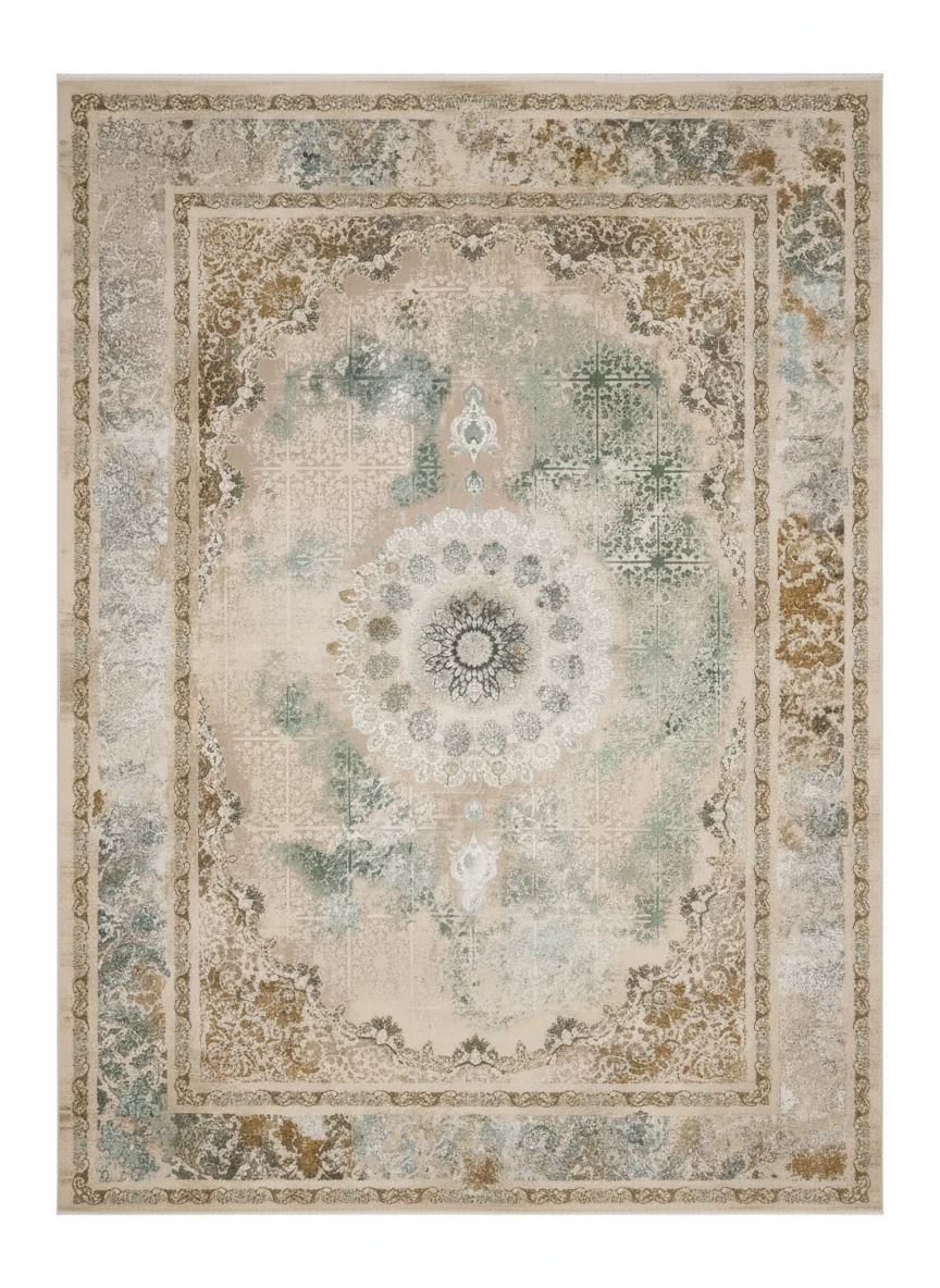 فرش ماشینی ۱۲۰۰ شانه طرح کلاسیک وینتیج