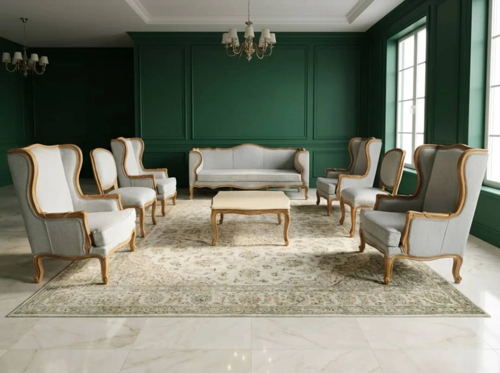 مبل 9 نفره استیل کویین فرانسوی